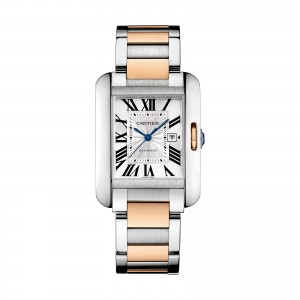 Cartier Tank Anglaise Large Model 18K pink gold and steel