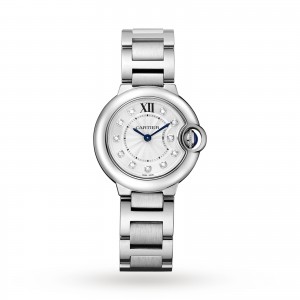 Ballon Bleu de Cartier watch 28 mm steel diamonds