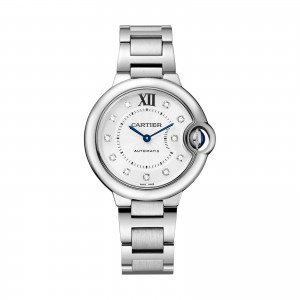 Ballon Bleu de Cartier watch 33 mm steel diamonds