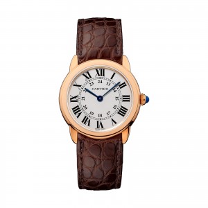 Ronde Solo de Cartier watch 29 mm 18K pink gold steel leather