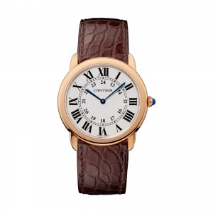 Ronde Solo de Cartier watch 36 mm rose gold steel leather