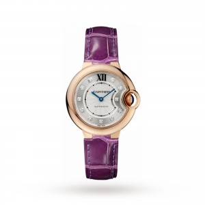 Ballon Bleu de Cartier watch 33 mm 18K rose gold diamonds leather