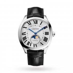 Drive de Cartier Moon Phases watch Steel leather