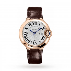 Ballon Bleu de Cartier watch 42 mm pink gold leather sapphire
