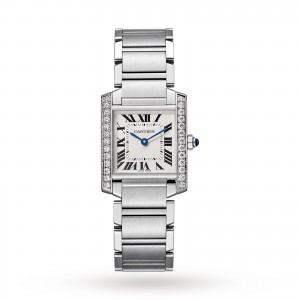 Tank Française watch Medium model steel diamonds