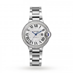 Ballon Bleu de Cartier watch 33 mm steel diamonds