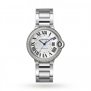 Ballon Bleu de Cartier watch 36 mm steel diamonds