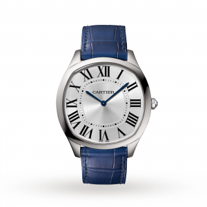 Drive de Cartier Extra-Flat watch Steel leather