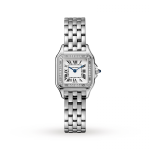 Panthère de Cartier watch Small model steel diamonds
