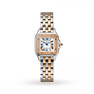 Panthère de Cartier watch Small model rose gold and steel diamonds
