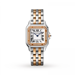 Panthère de Cartier watch Medium model rose gold and steel diamonds