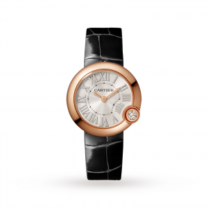 Ballon Blanc de Cartier watch 30 mm rose gold diamond leather