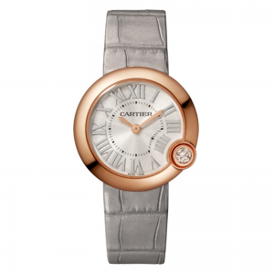 Ballon Blanc de Cartier watch 30 mm rose gold diamond leather