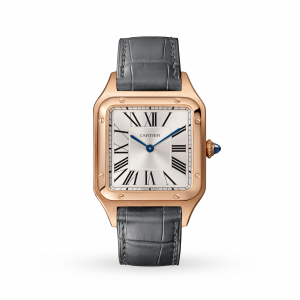Santos-Dumont watch Large model pink gold leather