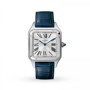 Santos-Dumont watch Large model steel leather