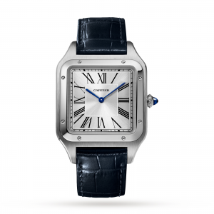 Santos-Dumont watch XL model steel leather strap