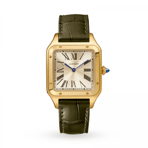 Santos-Dumont watch LIMITED EDITION Large model yellow gold leather strap