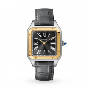 Santos-Dumont watch LIMITED EDITION Large model yellow gold and steel leather bracelet