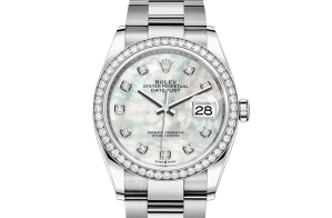 Rolex Datejust Oyster 36 mm Oystersteel white gold and diamonds 126284rbr-0012