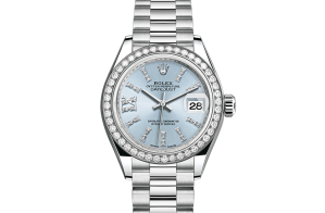 Rolex Lady-Datejust Oyster 28 mm platinum and diamonds 279136rbr-0001